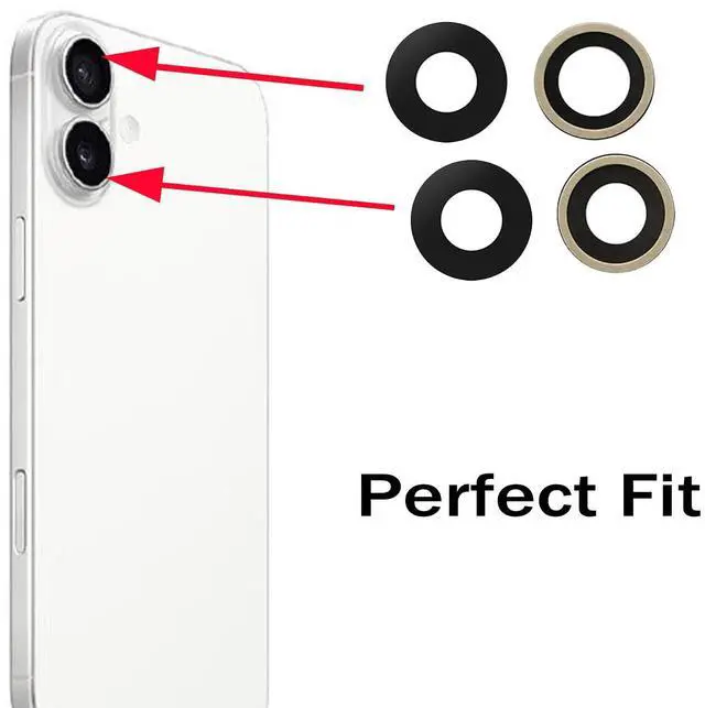 Alt view image 6 of 6 - 2pcs/Set Back Rear Camera Lens Glass Replacement for iPhone 16 Plus Camera Lens Replacement with pre-Installed Adhesive and Reparing Toolkits