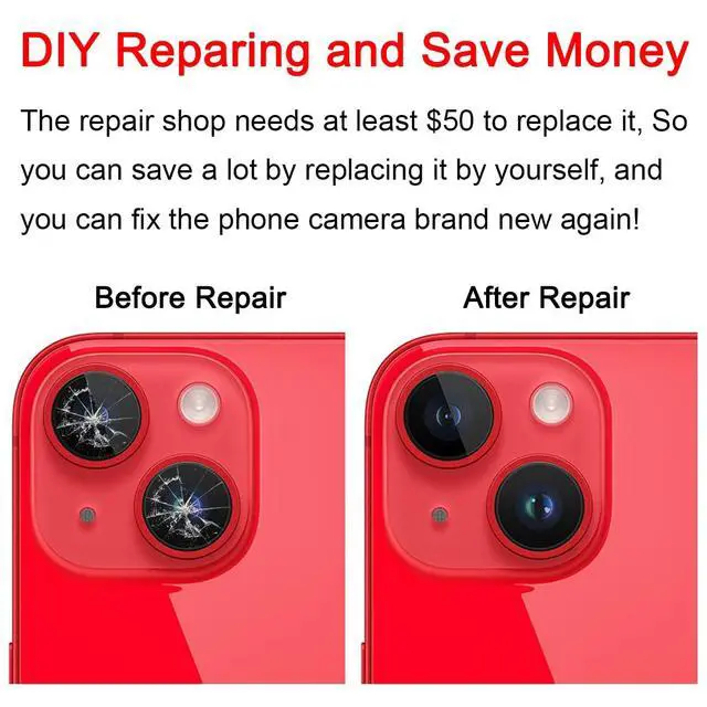 Alt view image 5 of 7 - OEM Back Rear Camera Lens Glass Replacement for iPhone 14 and iPhone 14 Plus with pre-installed adhesive and Reparing Toolkit