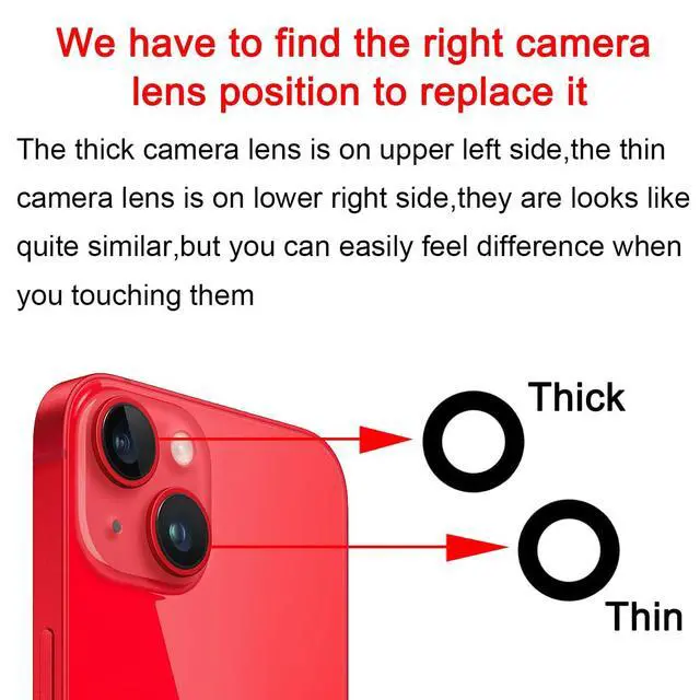 Alt view image 6 of 7 - OEM Back Rear Camera Lens Glass Replacement for iPhone 14 and iPhone 14 Plus with pre-installed adhesive and Reparing Toolkit