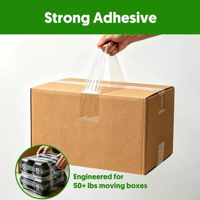 Alt view image 5 of 7 - Packing Tape for Moving Box, 6 Rolls, 1.88" x 60 Yards, 2.4 Mil | for Packaging, Shipping, Mailing, Moving and Storage, Clear, 3" Core, Sure Start, Super Hold, Resists Splitting Tearing