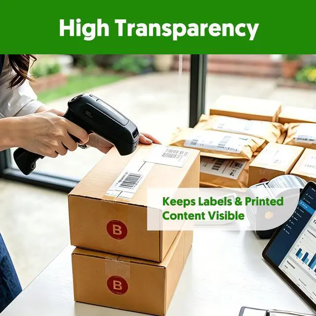 Alt view image 6 of 7 - Packing Tape for Moving Box, 6 Rolls, 1.88" x 60 Yards, 2.4 Mil | for Packaging, Shipping, Mailing, Moving and Storage, Clear, 3" Core, Sure Start, Super Hold, Resists Splitting Tearing