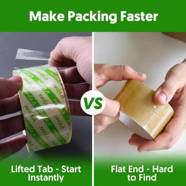 Alt view image 3 of 7 - Packing Tape for Moving Box, 6 Rolls, 1.88" x 60 Yards, 2.4 Mil | for Packaging, Shipping, Mailing, Moving and Storage, Clear, 3" Core, Sure Start, Super Hold, Resists Splitting Tearing