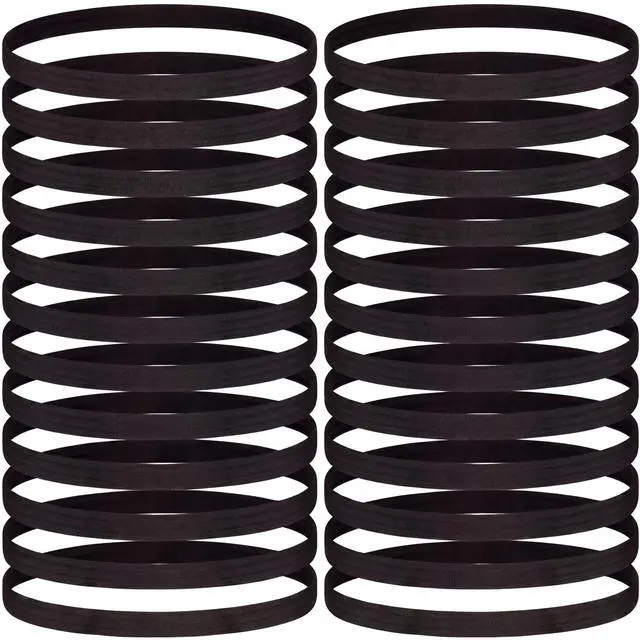 Main image of 24 Pcs Thin Elastic Sports Headbands Black Athletic Hair Bands | Skinny No Crease Soft Non Slip Sweatbands for Men Women Exercise, for Running Football Basketball Soccer Tennis Yoga Workout