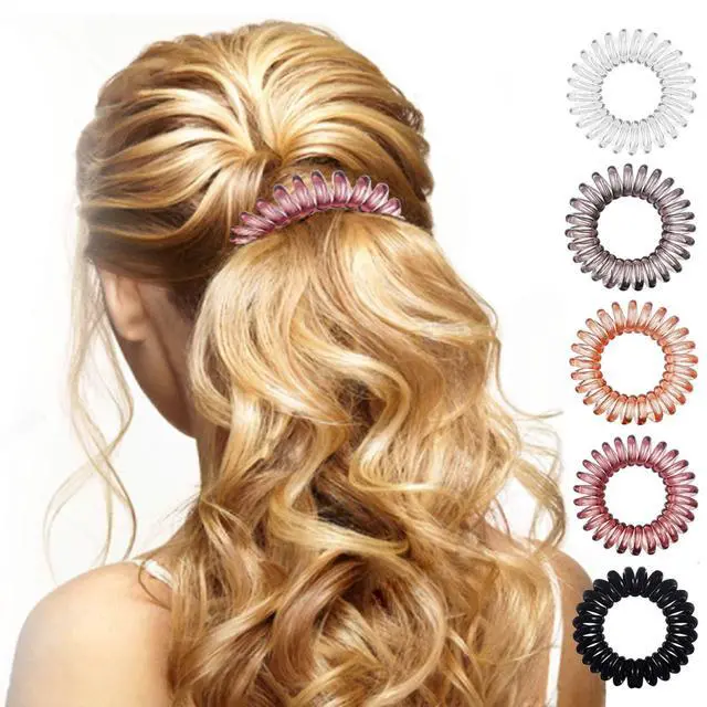 Alt view image 2 of 7 - Hair Ties, 17 Pack Spiral Coils for Thick and Thin Hair - No Crease Ponytail Holders for Women and Children