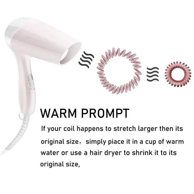 Alt view image 3 of 7 - Hair Ties, 17 Pack Spiral Coils for Thick and Thin Hair - No Crease Ponytail Holders for Women and Children