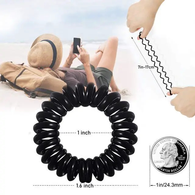 Alt view image 5 of 7 - Hair Ties, 17 Pack Spiral Coils for Thick and Thin Hair - No Crease Ponytail Holders for Women and Children