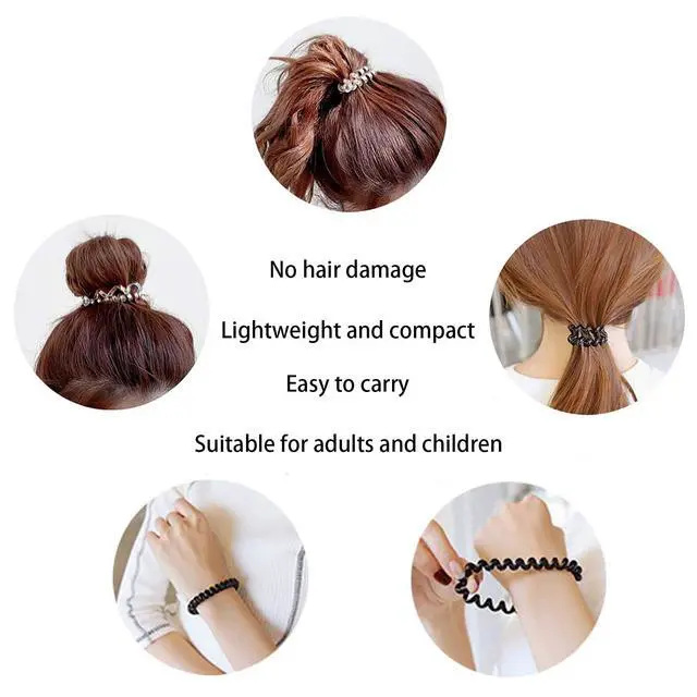 Alt view image 7 of 7 - Hair Ties, 17 Pack Spiral Coils for Thick and Thin Hair - No Crease Ponytail Holders for Women and Children