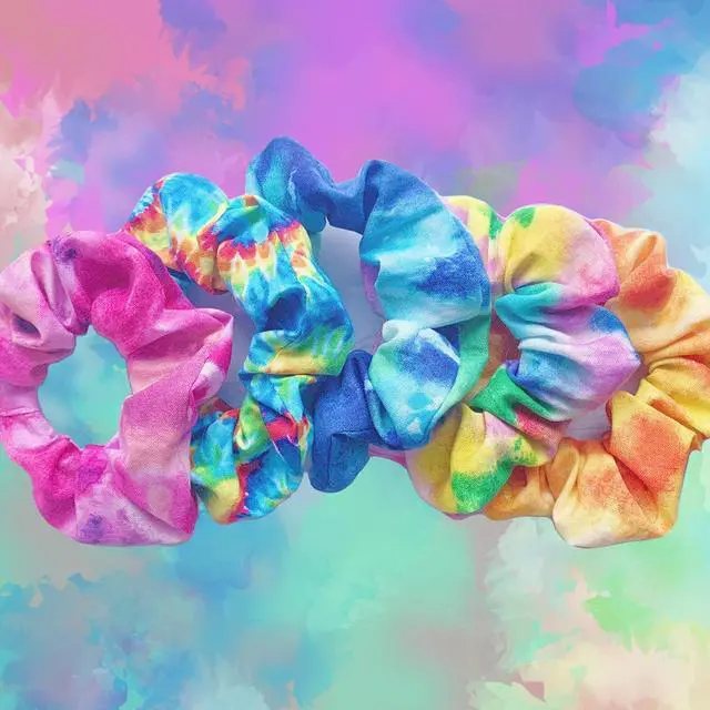 Alt view image 5 of 7 - White Scrunchies for Tie Dye, DIY Cotton Bow Scrunchies, Headbands, 3 Kinds of Party Activities Hair Accessories for Girls and Women, 20 Pieces