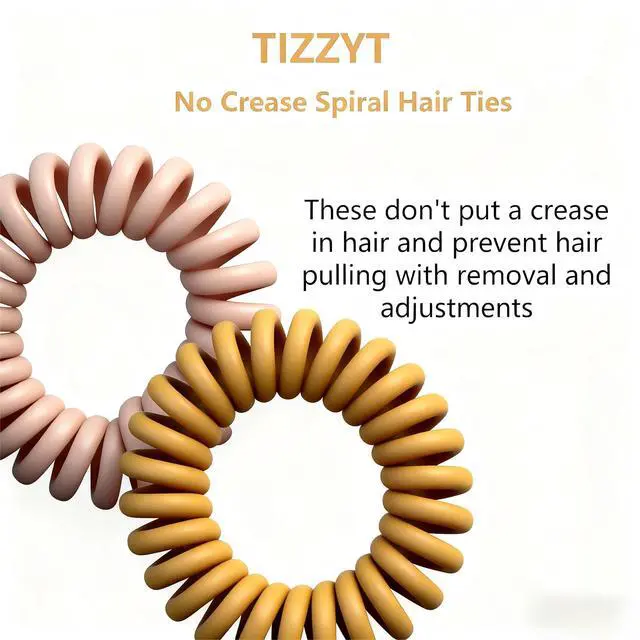 Alt view image 2 of 6 - Hair Ties, 18 Count - Vintage matte color Spiral Hair Ties, No Crease, Suitable For Women And Children With Thick Or Thinning Hair