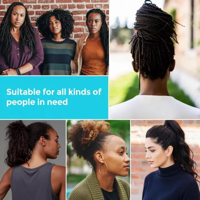 Alt view image 5 of 7 - 20 Pcs Large Stretchy Hair Ties Seamless Ponytail Holder Cotton Black | Cotton Seamless No Damage Elastic Hair Bands for Women, Thick Heavy and Curly Braids, 11 cm in Diameter, 4 mm in Width