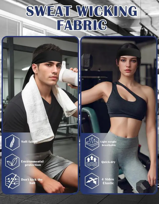 Alt view image 2 of 7 - Black Head Tie Headband, Tie Up Sweatband for Tennis Sweat Hair Band Ninja Karate Pirates Basketball, Running, Workout for Men Women Boys Girls (Black 4 Pack)