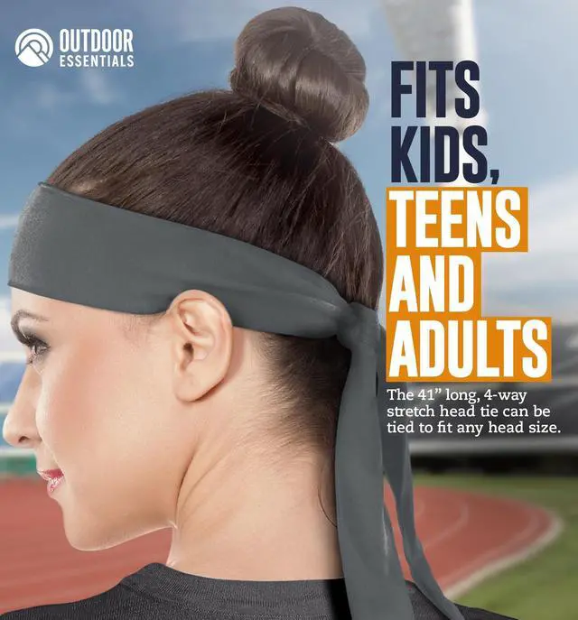 Alt view image 4 of 7 - Tie Headband for Women and Men - Tennis Headband for Women, Sweat Band for Workout, Head Tie for Running, Football, Basketball, Athletics