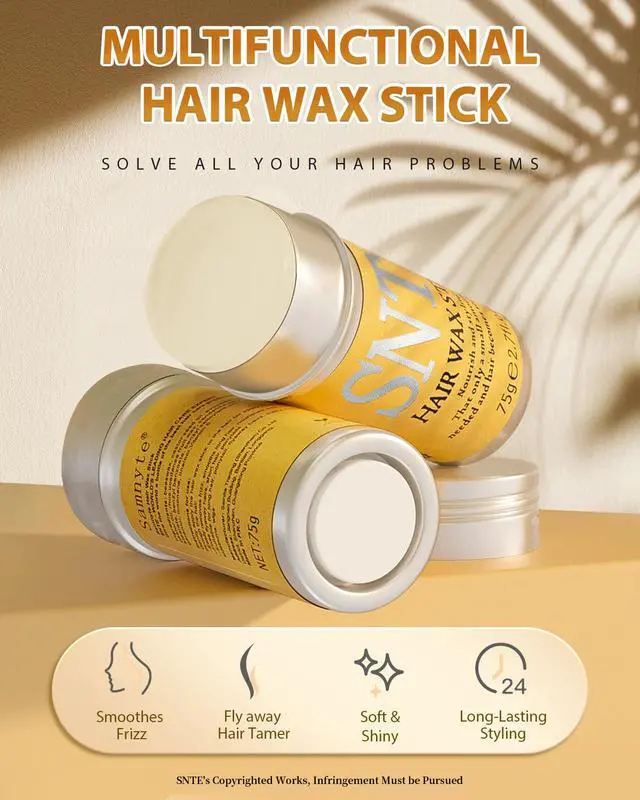 Alt view image 2 of 7 - Hair Wax Stick, Gel Tamer for Flyaways, Nourishing Slick Stick Pomade for Women & Kids, Slick Back & Styling Cream, Hair Styling Accessories for Teen Girls Gifts, 2.7 Fl Oz | Nourishing