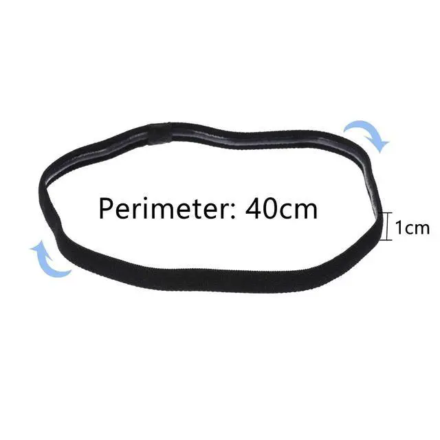 Alt view image 3 of 7 - 4 Pcs Non-Slip Elastic Sport Headbands, Black, Gray | Thin Soccer Headbands for Boys, Thick Elastic Headbands Men, Elastic Silicone Grip Exercise Hair and Sweatbands for Yoga