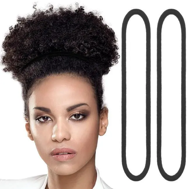 Main image of 80 Count XL Hair Ties Extra Long Elastic No Metal,Black | For Thick Curly Hair Ponytails, Extra Large Scrunchies Style Bands, No Metal Elastic Accessories for Women Daily Use