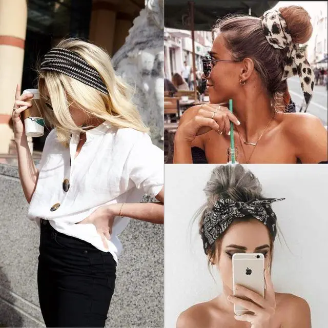 Alt view image 4 of 7 - 6 PCS Adjustable Headbands for Women Knotted Headbands Elastic Non-Slip Fashion Hair Bands for Workout Sports Running Yoga