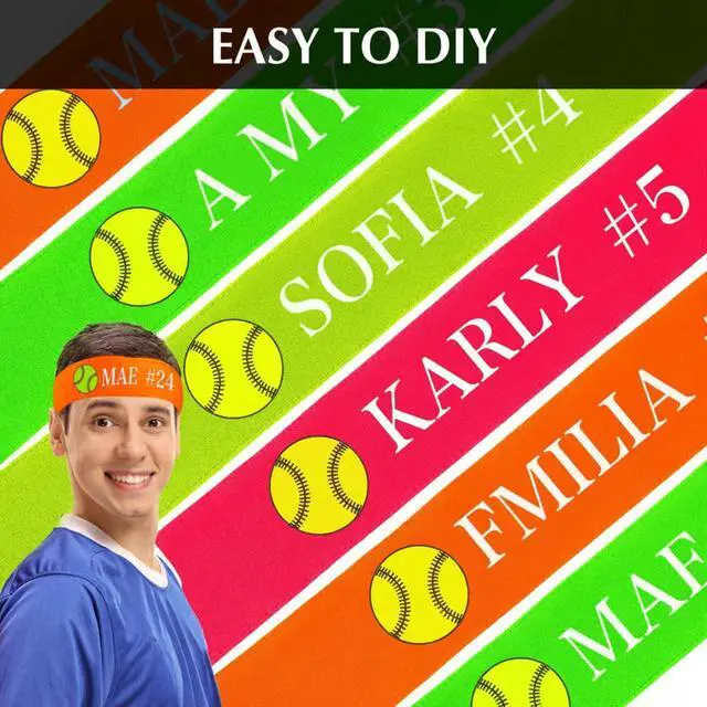 Alt view image 3 of 6 - 12 Pieces Unisex Tennis Tie Headband, Dry Head Tie Sport Tie Back Headband for Basketball, Running, Tennis, Karate, Athletics (Neon Color, One Size, Black, 5.5 cm Wide, Polyester)