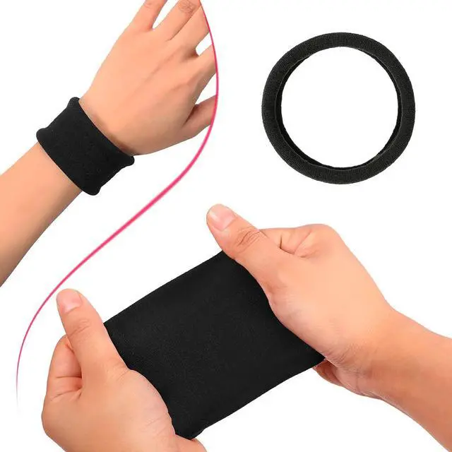 Alt view image 4 of 6 - 20 Pieces Large Cotton Stretch Hair Ties Bands Rope Ponytail Holders Headband for Thick Heavy or Curly Hair, 6.5 cm in Diameter (Black)