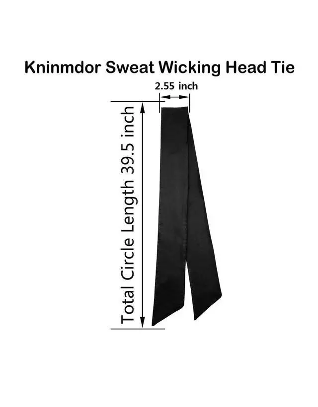 Alt view image 2 of 6 - Black Head Tie, Tennis Headband Tie Back, Sweat Wicking Quickly Dry Hair Band for Men Women Kids Girls Boys, Sweatband Head Wraps for Tennis, Basketball, Running, Ninja, Karate, Workout