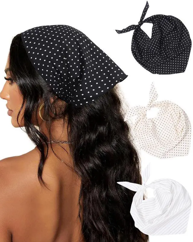 Main image of 3Pcs Triangle Hair Scarf Headband for Women Tie Back Head Scarf | Tie-Back Triangle Hair Scarf, No Metal Clips, Versatile for Curly Hair, Yoga, Soft & Breathable