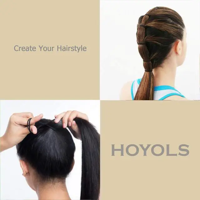 Alt view image 5 of 6 - Black Hair Ties for Thick Hair, 100 Pcs Seamless Ponytail Holders | 1.6 Inch Soft Fabric Bands with Gentle No-Crease Hold for Thick, Curly and Dark Hair, Buns, Braids and Daily Styling