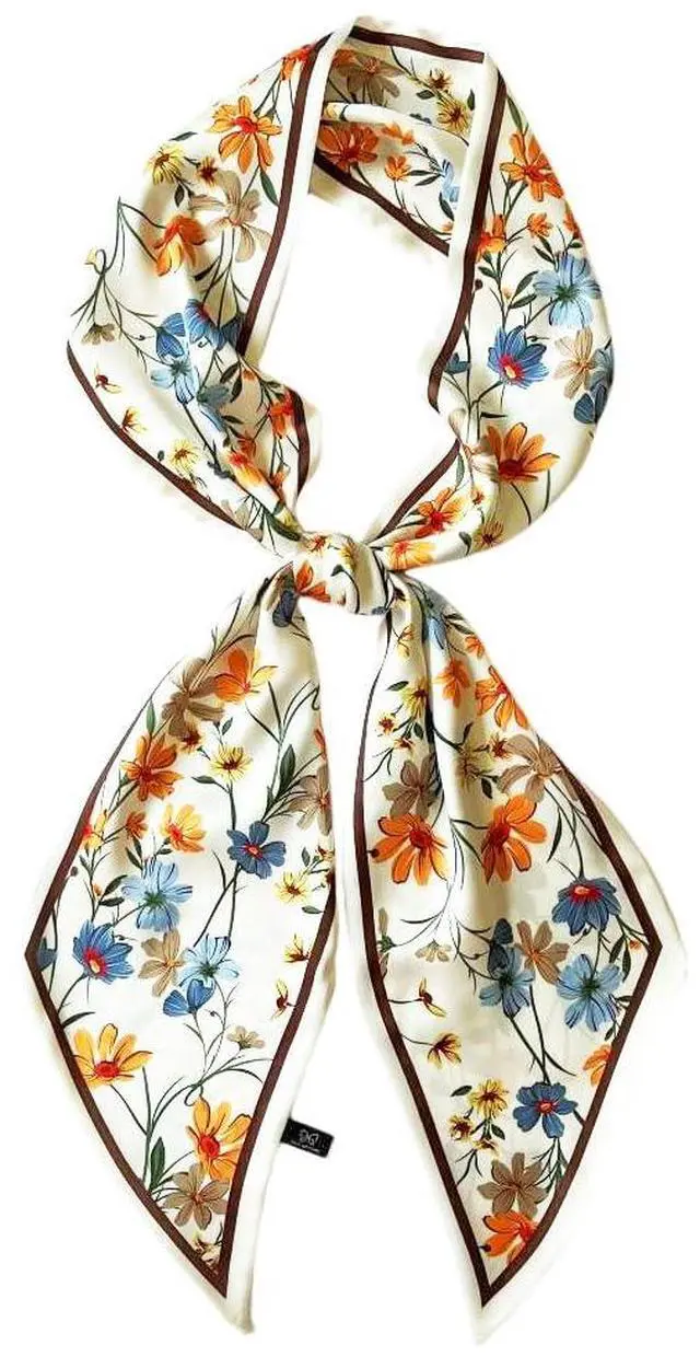 Main image of Silk Head Scarf for Hair Fashion Headwrap for Women Lightweight Neck Tie