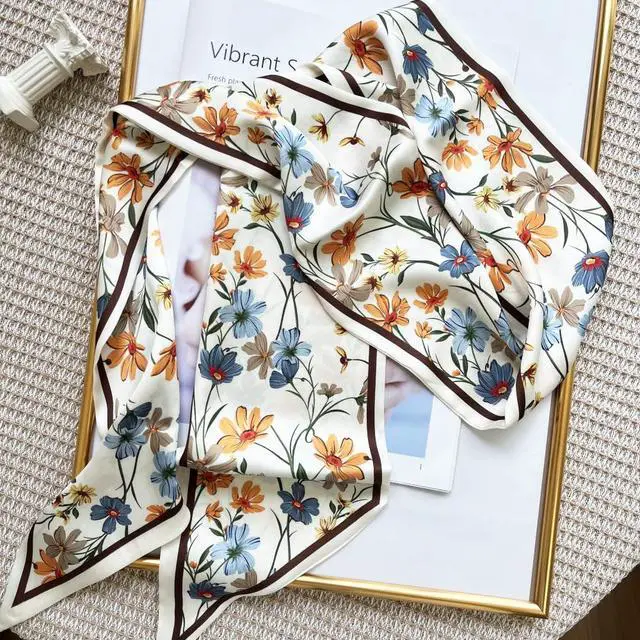 Alt view image 5 of 5 - Silk Head Scarf for Hair Fashion Headwrap for Women Lightweight Neck Tie