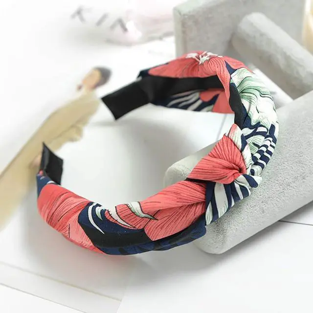 Alt view image 6 of 7 - 8 Pack Boho Vintage Headbands for Women Girls Knotted Headwraps Fashion Hair Hoops Elastic Hair Accessories