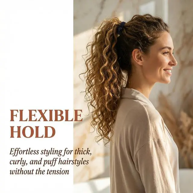 Alt view image 2 of 7 - 10Pcs Wrap Around Hair Tie Snap Ties for Thick Curly Hair Adjustable Snappy Bungee Bands for Natural Ponytail Headband for Puff Styles and Secure Ponytails