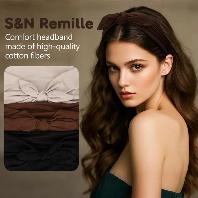 Alt view image 4 of 6 - Wide Headbands for Women, Large Hairband, Elastic Non-Slip Headband Twist Knotted Accessories, Yoga Workout Vintage Hair 3 Pack (Multi-colored-1)