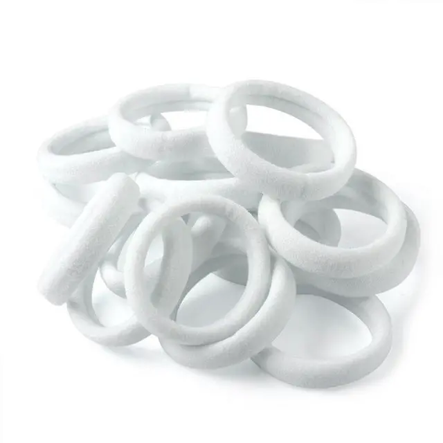 Main image of 60pcs Nylon Elastic Hair Ties DIY Hair Bands For Women and Girls | White No Damage Stretch Ouchless Ponytail Holders for Girls Teens Yoga Sports Makeup Daily Use, Women Girls Hair Accessories
