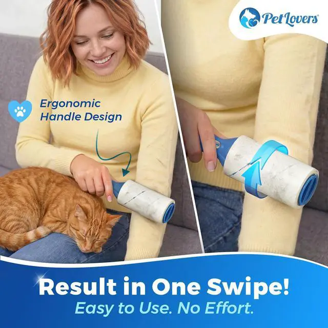 Alt view image 2 of 7 - Extra Sticky Lint Roller Ultimate Value Set 400 Sheets for Pet Hair Removal, Dog and Cat Lint Remover 4 Pack