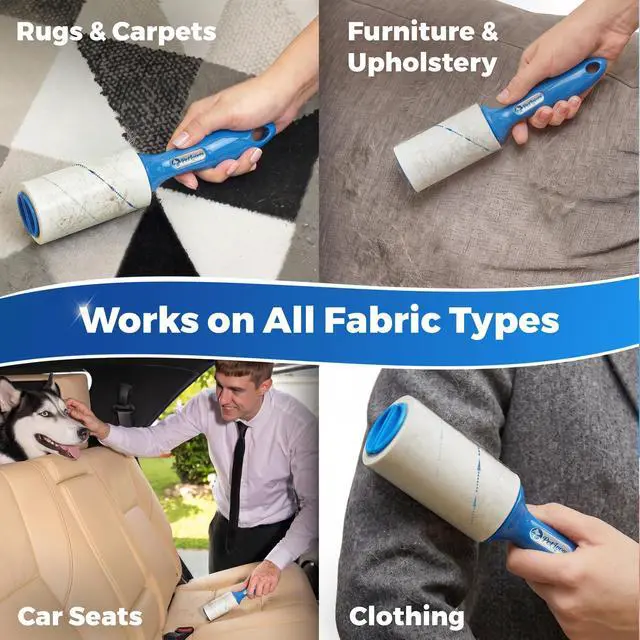 Alt view image 5 of 7 - Extra Sticky Lint Roller Ultimate Value Set 400 Sheets for Pet Hair Removal, Dog and Cat Lint Remover 4 Pack