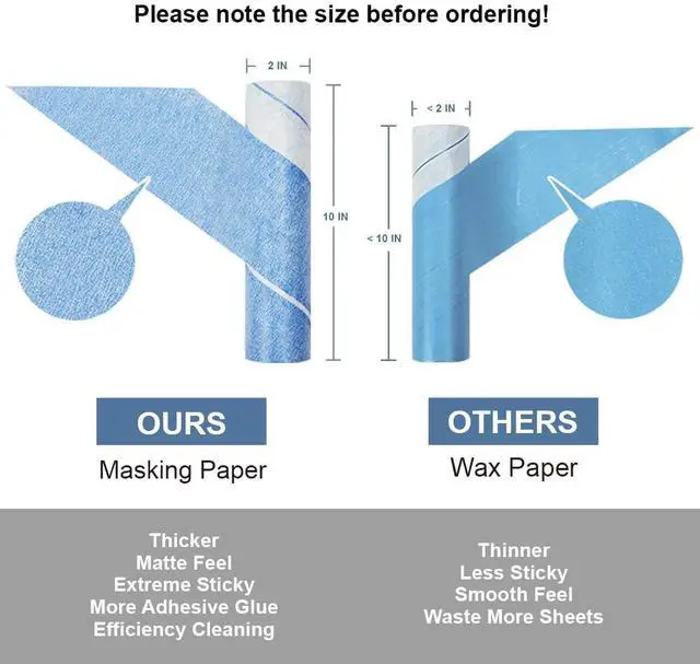 Alt view image 3 of 6 - Large Lint Roller Refill,Oversized Rollers, 10 in Wide in Market | Suitable for Most Large Rollers , 3 Packs 150 sheets