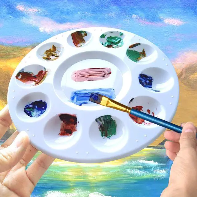 Alt view image 4 of 6 - 4pcs Paint Tray Palettes,Paint Pallet,Plastic Palette for Kids to Paint | Paint Holder,Paint Tray Pallets for Have a Birthday Painting Party