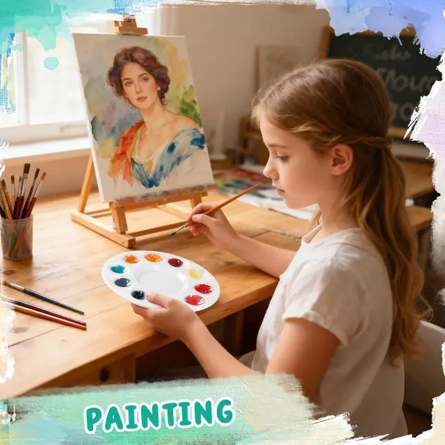 Alt view image 5 of 7 - 30PCS Paint Tray Palettes, Plastic Paint Pallets for Kids, Watercolor Palette Painting Tray for Art Painting