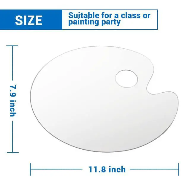 Alt view image 2 of 7 - Acrylic Paint Palette Clear Paint Tray Palette, 2 PCS | Easy Clean Non-Stick Artist Pallet for Oil Watercolor Craft DIY Art Painting Palette