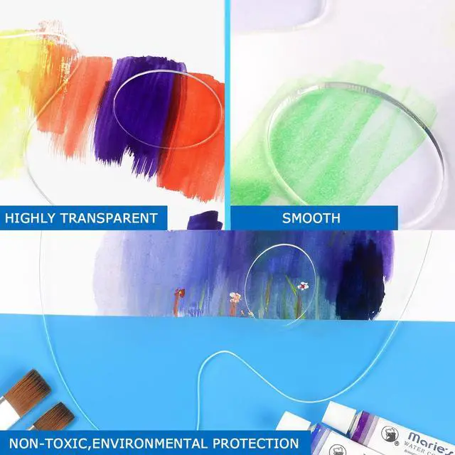 Alt view image 5 of 7 - Acrylic Paint Palette Clear Paint Tray Palette, 2 PCS | Easy Clean Non-Stick Artist Pallet for Oil Watercolor Craft DIY Art Painting Palette