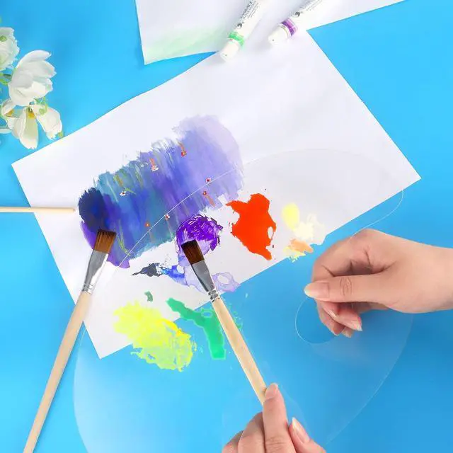 Alt view image 7 of 7 - Acrylic Paint Palette Clear Paint Tray Palette, 2 PCS | Easy Clean Non-Stick Artist Pallet for Oil Watercolor Craft DIY Art Painting Palette