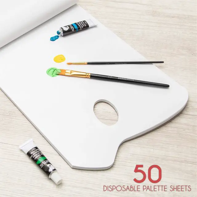Alt view image 2 of 7 - - Paper Palette Pad - 50 Removable and Disposable Sheets for Painters - 80gsm, 24lb - Paint Mixing Palette for All Paints (Oil, Acrylic, Watercolor,...)