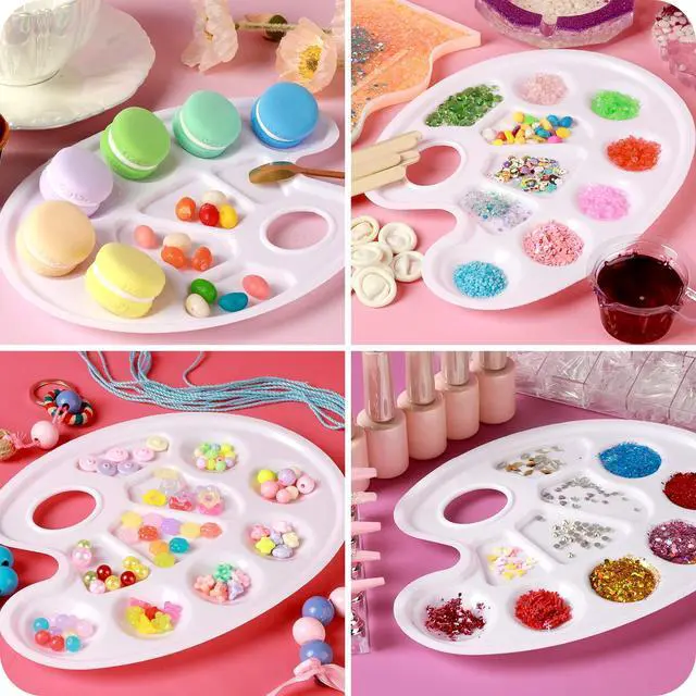 Alt view image 7 of 7 - 20 PCS Oval Paint Tray Palettes, Plastic Paint Tray Palette, Paint Palette Paint Pallets with Thumb Hole, Paint Holder Tray for Kids, Paint Trays for Kids, Paint Trays for Acrylic Paint