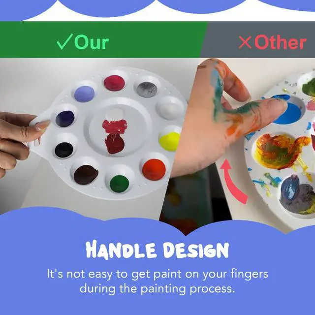 Alt view image 5 of 7 - 30Pcs Paint Tray Palettes, Plastic Paint Pallets with Hanging Hole for Teachers or Students to Paints on School Project, Art Class or Have a Birthday Painting Part