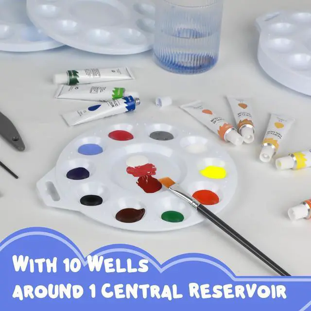 Alt view image 6 of 7 - 30Pcs Paint Tray Palettes, Plastic Paint Pallets with Hanging Hole for Teachers or Students to Paints on School Project, Art Class or Have a Birthday Painting Part
