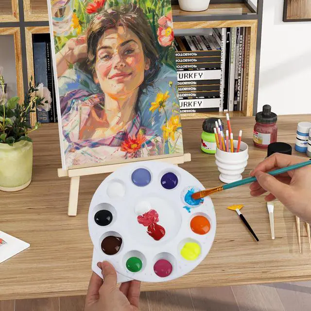 Alt view image 7 of 7 - 30Pcs Paint Tray Palettes, Plastic Paint Pallets with Hanging Hole for Teachers or Students to Paints on School Project, Art Class or Have a Birthday Painting Part