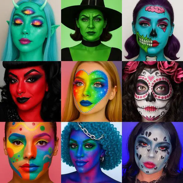 Alt view image 4 of 7 - Athena Face Body Paint Oil Palette, 20 Colors Large Black White Professional Flash Tattoo Halloween SFX Party Artist Costume Festival Stage Cosplay Full Size Makeup Painting Kit 168g