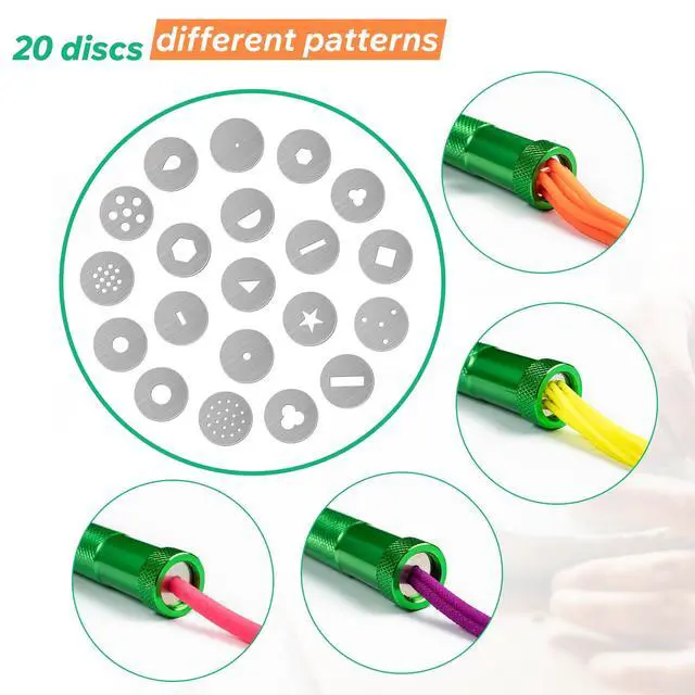 Alt view image 2 of 7 - Polymer Clay Tools, Clay Extruder, Sugar Paste Extruder, Cake Fondant Tool Set for Decorating, Ceramics & Pottery Clay Extruders Mixers & Presses (Green)