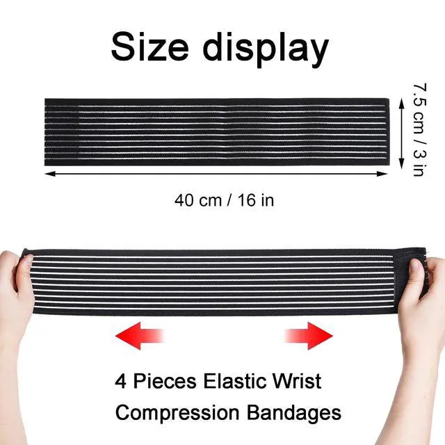 Alt view image 2 of 7 - Elastic Wrist Compression Bandage Adjustable Wrist Strap Hand Brace | Black,Breathable Wristband,Stabilising Ligament,Joint Pain,Sport,40cm,high elasticity,yoga, ballet, dance, basketball