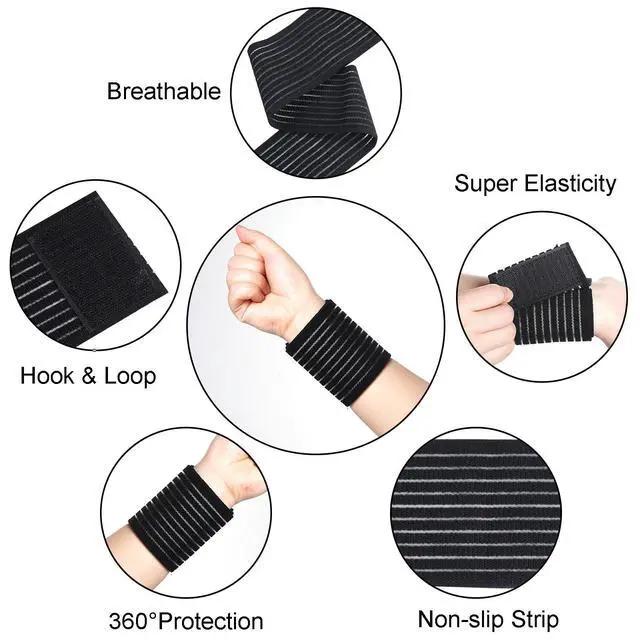 Alt view image 4 of 7 - Elastic Wrist Compression Bandage Adjustable Wrist Strap Hand Brace | Black,Breathable Wristband,Stabilising Ligament,Joint Pain,Sport,40cm,high elasticity,yoga, ballet, dance, basketball