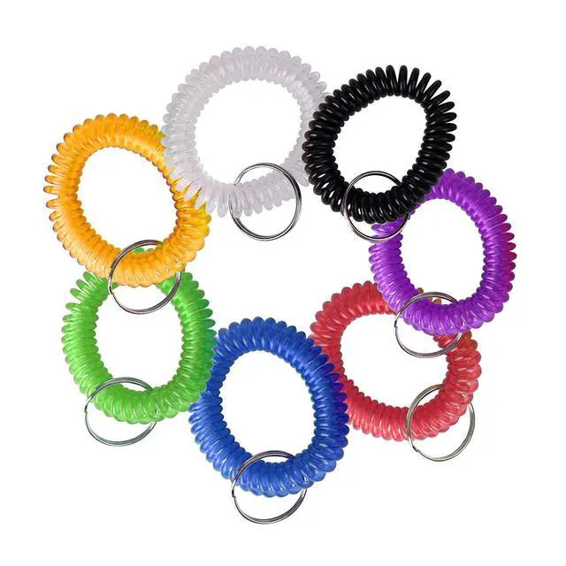 Alt view image 3 of 7 - 35pcs-Assorted Color Stretchable Plastic Bracelet Wrist Coil Wrist Band Key Ring Chain Holder Tag (5pcs for Each Color 7 Mixed Color)