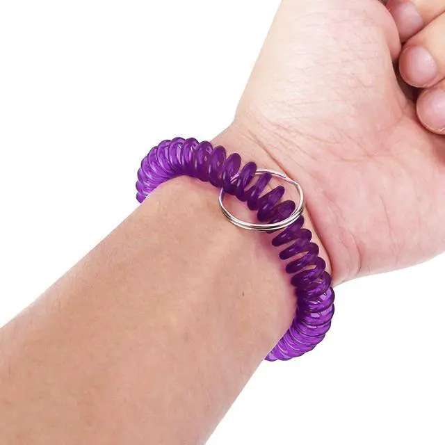 Alt view image 4 of 7 - 35pcs-Assorted Color Stretchable Plastic Bracelet Wrist Coil Wrist Band Key Ring Chain Holder Tag (5pcs for Each Color 7 Mixed Color)